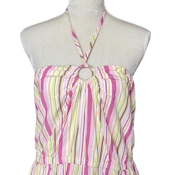 Old Navy Women’s Striped O-ring Halter Romper Size XXL Pockets Lined Summer - Picture 6 of 12